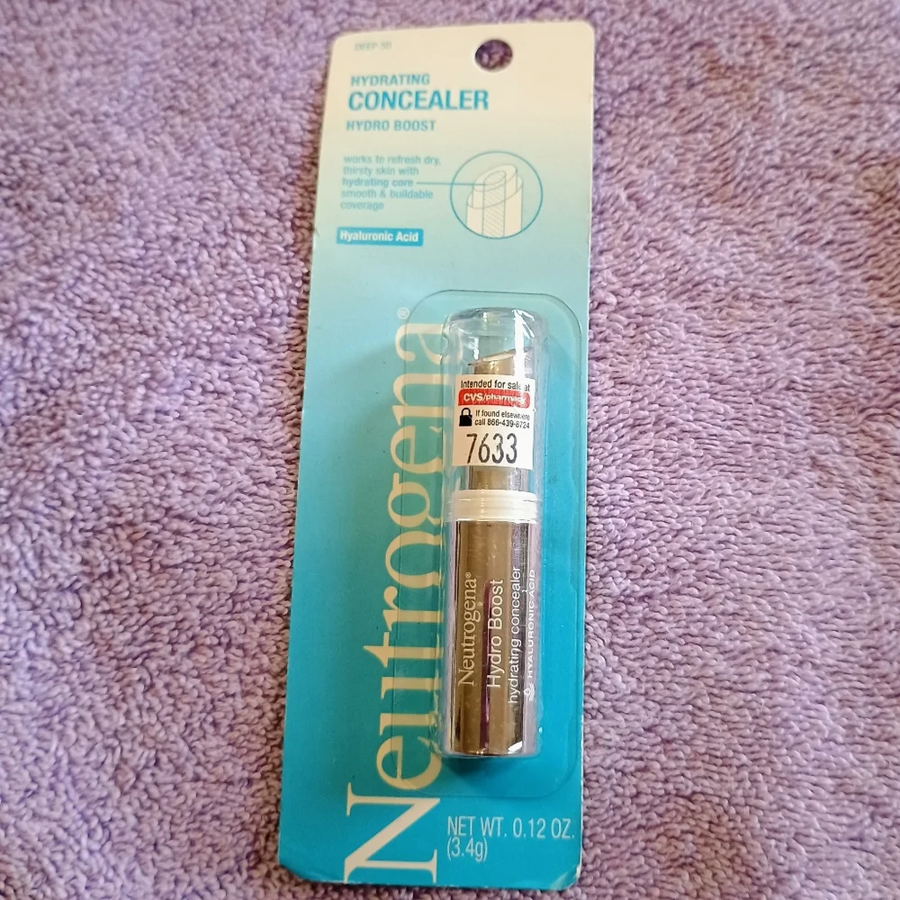 Neutrogena Hydro Boost Hydrating Concealer Stick, 50 Deep, 0.12 oz